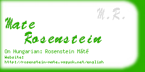 mate rosenstein business card